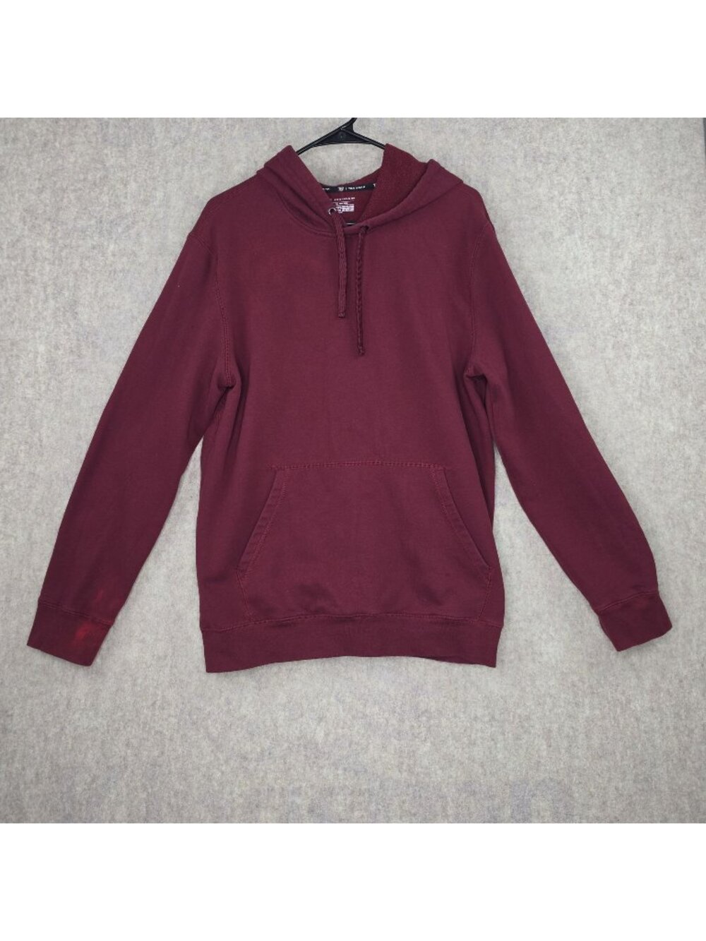 Tek Gear Mens Hoodie Maroon Medium Cotton/Polyester Blend Pullover With Pocket